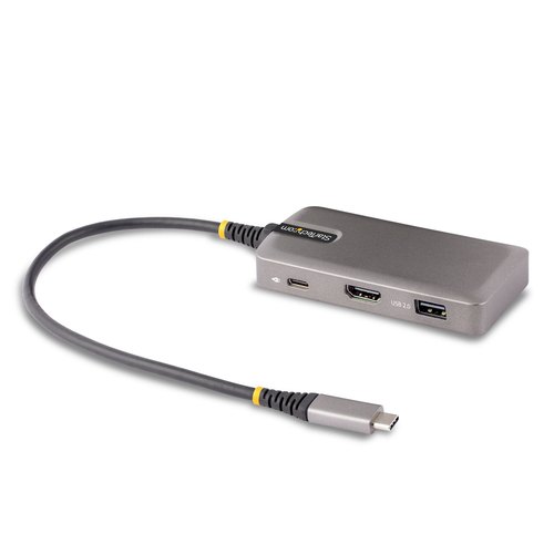 StarTech.com USB-C Multiport Adapter, 4K 60Hz HDMI w/HDR, 3-Port USB Hub, 100W Power Delivery Pass-Through, USB Type C Mini Docking Station, Windows/macOS/ChromeOS/iPadOS/Android