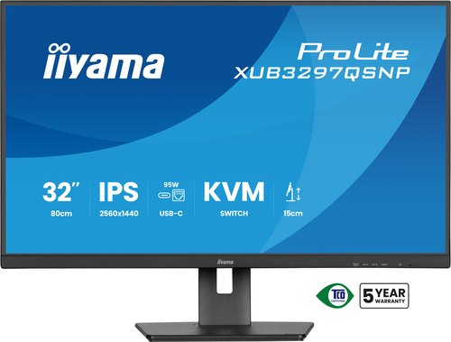 iiyama ProLite XUB3297QSNP-B1 computer monitor 81,3 cm (32") 2560 x 1440 Pixels Quad HD LED Zwart