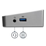 StarTech.com Triple Monitor USB 3.0 Docking Station met 2x 4K DisplayPort & HDMI - 5 Port USB-A Hub (1x Fast-Charge), 3.5mm Audio, GbE - USB Type A Universeel Laptop Dock voor MacOS / Windows