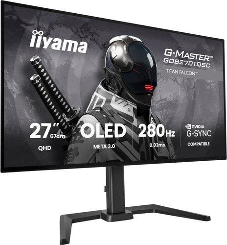 iiyama G-MASTER GOB2701QSC-B1 computer monitor 68,6 cm (27") 2560 x 1440 Pixels 2K Ultra HD OLED Zwart