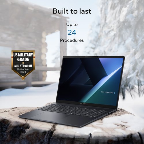 ASUS ExpertBook B3 B3605CCA-MB0370X Intel Core Ultra 5 225H Laptop 40,6 cm (16") WUXGA 16 GB DDR5-SDRAM 512 GB SSD Wi-Fi 6E (802.11ax) Windows 11 Pro Zwart, Grijs AZERTY Belgisch