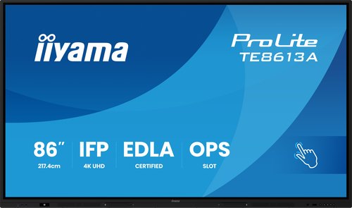 iiyama TE8613A-B2AG beeldkrant Kiosk-ontwerp 2,17 m (85.6") Wifi 500 cd/m² 4K Ultra HD Zwart Touchscreen Type processor Android 24/7