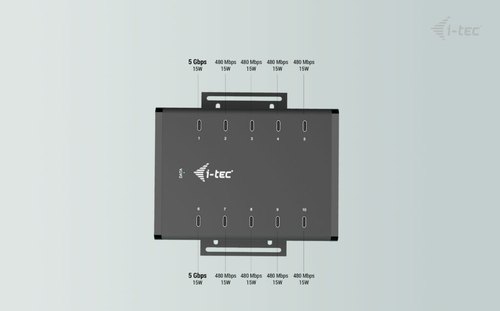 i-tec CACHRGHUB10CUK oplader voor mobiele apparatuur Universeel Zwart AC Snel opladen Binnen
