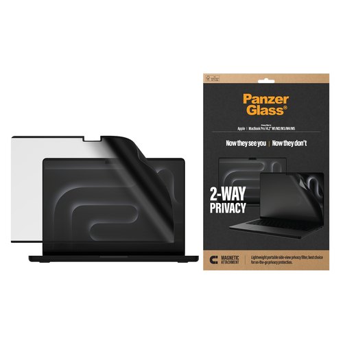 PanzerGlass ® Magnetic 2-Way Privacy Film Screen Protector MacBook Pro 14.2" M5 | M4 | M3 | M2 | M1 Doorzichtige schermbeschermer 1 stuk(s)