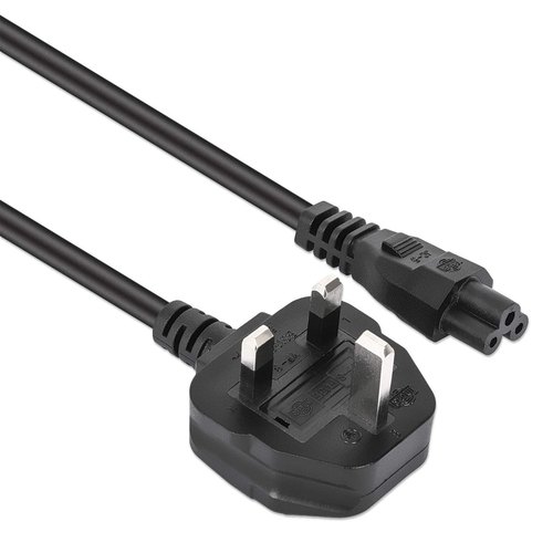Manhattan Voedingskabel, Britse 3-polige stekker (Type G) naar C5-connector (klaver), 1,8 m, 2.5 A, netkabel, levenslange garantie