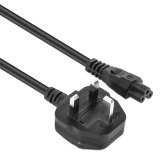 Manhattan Voedingskabel, Britse 3-polige stekker (Type G) naar C5-connector (klaver), 1,8 m, 2.5 A, netkabel, levenslange garantie