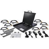 StarTech.com 8 port KVM Rack Console met 1,8m Lange Kabels, Geïntegreerde KVM Switch met 19" LCD Scherm, Universele 1U LCD KVM Console, OSD KVM, Duurzaam 50000 MTBF, USB + VGA Support, QWERTY Keyboard