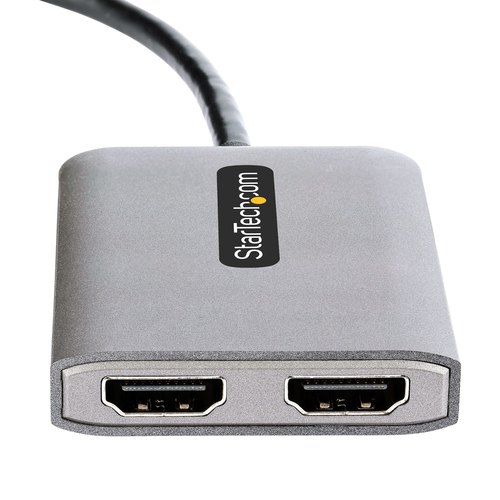 StarTech.com USB-C MST HUB, USB-C naar Dual HDMI 4K 60Hz, USB Type C Multi Monitor Adapter voor Laptop met 30cm kabel, DP 1.4 Multi-Stream Transport Hub, USB-C naar HDMI Splitter voor 2 Schermen