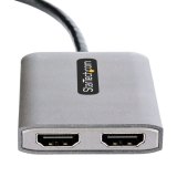 StarTech.com USB-C MST HUB, USB-C naar Dual HDMI 4K 60Hz, USB Type C Multi Monitor Adapter voor Laptop met 30cm kabel, DP 1.4 Multi-Stream Transport Hub, USB-C naar HDMI Splitter voor 2 Schermen