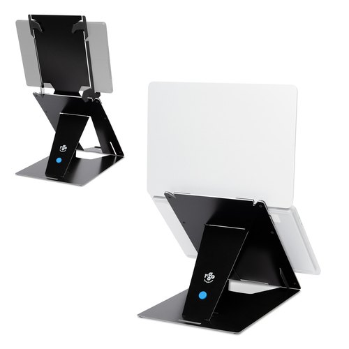 R-Go Tools Tablet- en laptopstandaard R-Go Riser Duo, geschikt voor 10-22 inch scherm, zwart