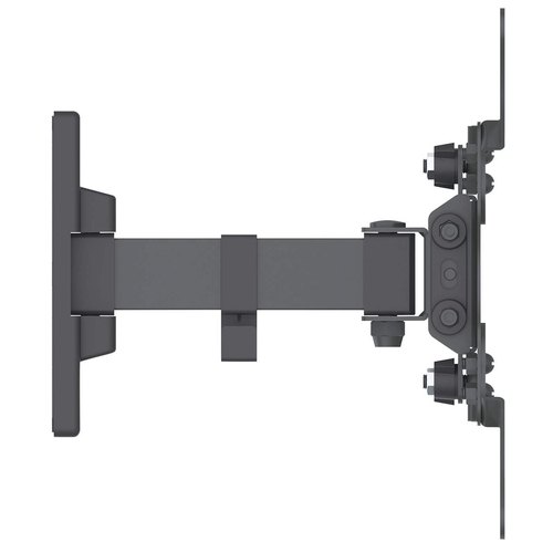 Manhattan Draaibare wandbeugel voor TV’s en monitoren (Kantelen & Zwenken, 2 zwenken), voor schermen 13"–27", VESA-compatibiliteit: van 75×75 tot 200×200 mm (controleer de afmetingen van de vier montagegaten aan de achterzijde), max 30 kg, zwart