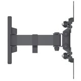 Manhattan Draaibare wandbeugel voor TV’s en monitoren (Kantelen & Zwenken, 2 zwenken), voor schermen 13"–27", VESA-compatibiliteit: van 75×75 tot 200×200 mm (controleer de afmetingen van de vier montagegaten aan de achterzijde), max 30 kg, zwart