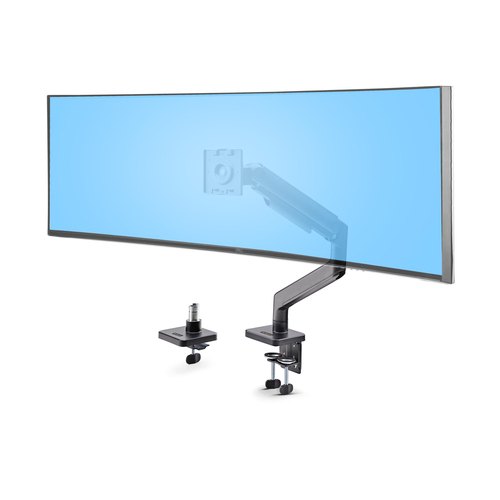 StarTech.com Monitor Arm voor Bureau, Tot 49in 32:9 Ultrawide Curved Monitors, Mechanische Springveer Arm, C-Klem/Doorvoertule, VESA 75x75/100x100, Afstelling zonder gereedschap, Draagvermogen 20kg