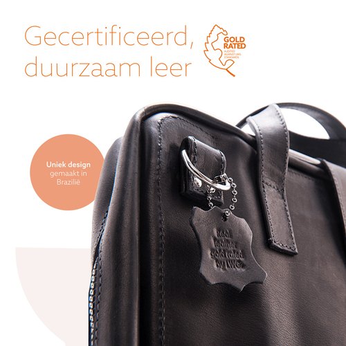 R-Go Tools Laptoptas R-Go Viva, full-grain leer, ergonomisch met geïntegreerde laptopstandaard, sociaal product, voor 15,6 inch, zwart