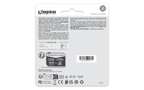 Kingston Technology IronKey 64GB Locker Plus 50 G2, FIPS 197, AES-256