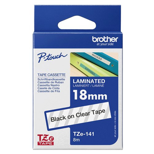 Brother TZE-141 labelprinter-tape Zwart op zilver