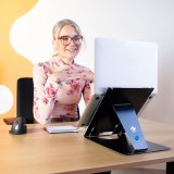 R-Go Tools Tablet- en laptopstandaard R-Go Riser Duo, geschikt voor 10-22 inch scherm, zwart
