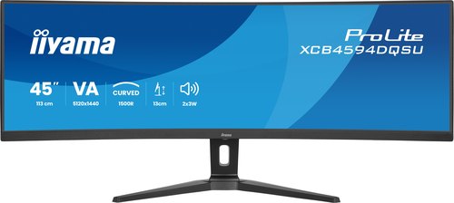 iiyama ProLite XCB4594DQSU-B1 computer monitor 113 cm (44.5") 5120 x 1440 Pixels Dual QHD LED Zwart