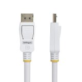 StarTech.com 3m VESA Gecertificeerde DisplayPort 1.2 Kabel, Wit, 4K 60Hz, 21.6Gbps, Vergrendelbare DP Connectors, DP 1.2, DisplayPort Kabel, DP Monitor Kabel, M/M