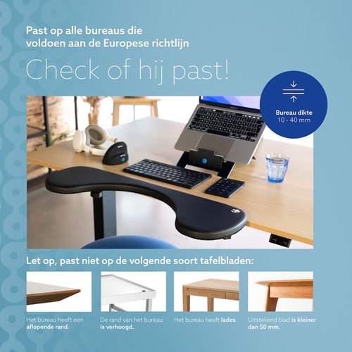 R-Go Tools Armsteun R-Go, ergonomisch, symmetrisch met buikuitsparing, soft foam, zwart
