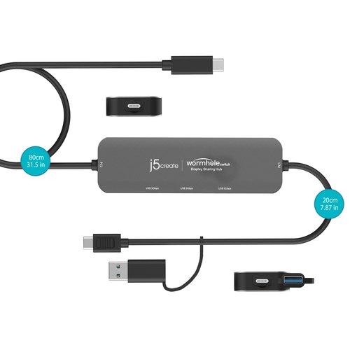 j5create Wormhole Switch™-hub voor delen van display