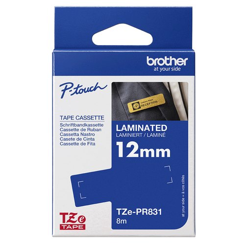 Brother TZE-PR831 labelprinter-tape Zwart op goud
