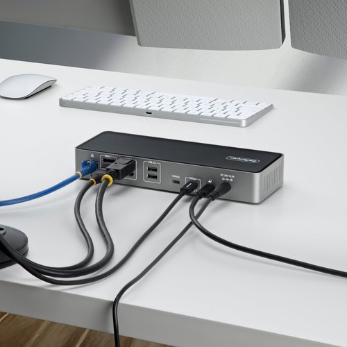 StarTech.com Triple-Monitor USB-C Docking Station, 140W Charging Dock voor MacBook Pro en Windows, 4K 60Hz HDMI of DisplayPort, TAA