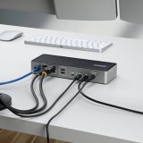 StarTech.com Triple-Monitor USB-C Docking Station, 140W Charging Dock voor MacBook Pro en Windows, 4K 60Hz HDMI of DisplayPort, TAA