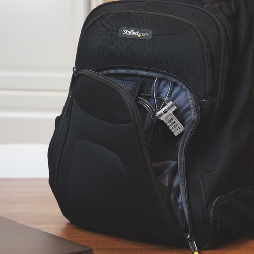 StarTech.com 2m Universeel Laptop Kabelslot, Anti-diefstal Kabelslot, Security Kabel voor Notebook Compatibel met Noble Wedge&reg;/Nano/K-Slot, Laptop Cijferslot/Combinatieslot, Snijbestendig, Stalen Beveiligingskabel voor Laptop