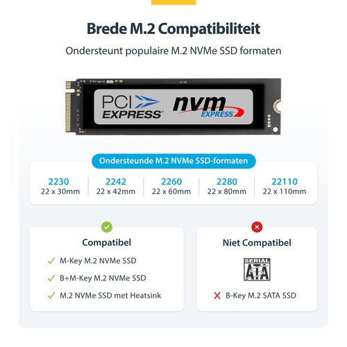 StarTech.com USB-C/USB-A naar M.2 NVMe Dock Adapter, 10Gbps, Externe M.2 NVMe SSD Lezer, B+M/M-Key, Vereist Geen Gereedschap
