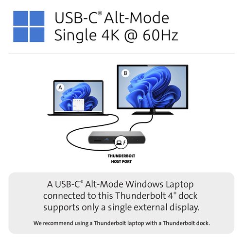 Kensington SD5760T Thunderbolt 4 Dual 4K Docking Station met 96W Power Delivery