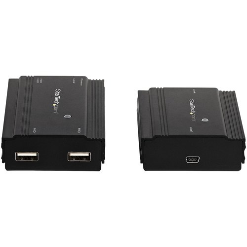 StarTech.com 4-Port USB 2.0 Extender Hub over Single CAT5e/CAT6 Ethernet Kabel (RJ45) - 100m - USB Extender Hub Adapter Kit - Metalen Behuizing - Extern Gevoed - 480 Mbps