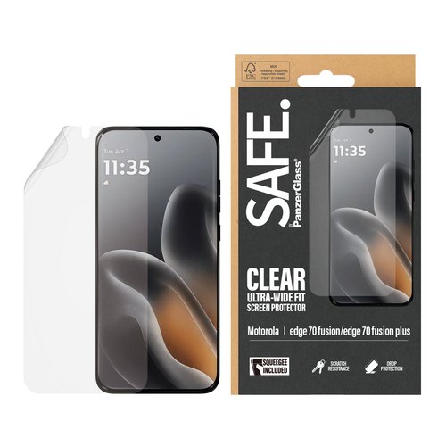 PanzerGlass SAFE. by ® Film Screen Protector Motorola moto edge 70 Fusion 5G | edge 70 Fusion+ | Ultra-Wide Fit Doorzichtige schermbeschermer 1 stuk(s)
