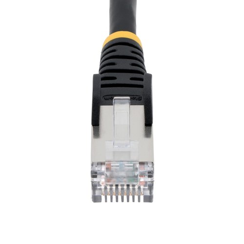 StarTech.com 50cm CAT6a Ethernet Kabel, Zwart, Low Smoke Zero Halogen (LSZH), 10GbE 500MHz 100W PoE++ Snagless RJ-45 S/FTP Netwerk Patch Kabel met Trekontlasting, Fluke Tested/ETL