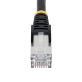 StarTech.com 50cm CAT6a Ethernet Kabel, Zwart, Low Smoke Zero Halogen (LSZH), 10GbE 500MHz 100W PoE++ Snagless RJ-45 S/FTP Netwerk Patch Kabel met Trekontlasting, Fluke Tested/ETL