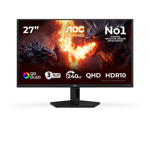 AOC G4 Q27G41ZDF computer monitor 67,3 cm (26.5") 2560 x 1440 Pixels Quad HD QD-OLED Zwart, Rood