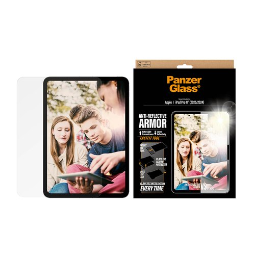 PanzerGlass ® Anti-Reflective Armor Screen Protector iPad Pro 11" (2024-2025) | Ultra-Wide Fit w. FASTFIT TOOL Doorzichtige schermbeschermer Apple 1 stuk(s)