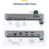 StarTech.com USB-C Triple Monitor Docking Station - HDMI/DP Triple 4k USB-C Dock - 5x USB Hub - GbE - 100W PD - Universeel Multi Monitor Docking Station - Thunderbolt 3/4 Compatibel