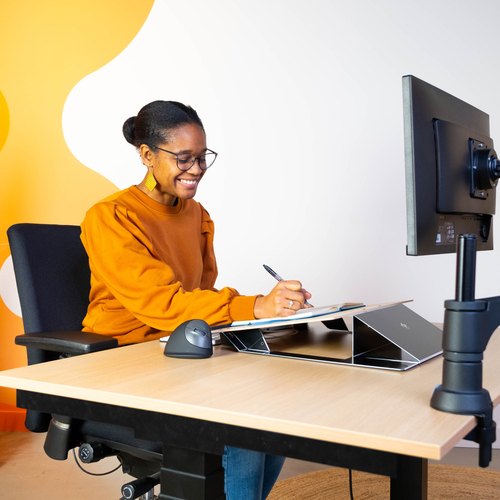 R-Go Tools Documenthouder R-Go Read2Write, voor lezen en schrijven, ergonomisch, met soft foam polssteun, mat acrylaat