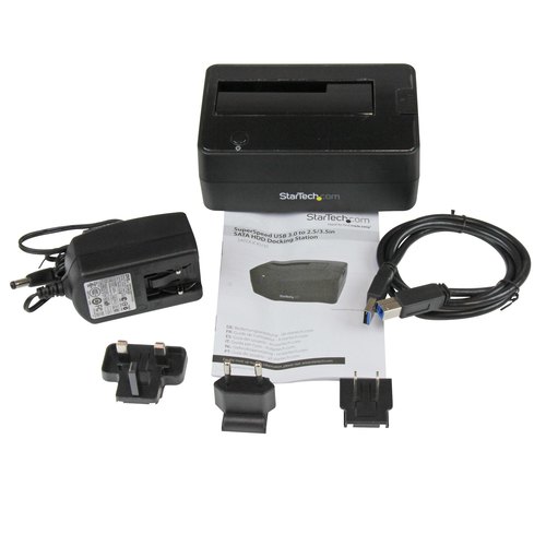 StarTech.com Single Bay USB 3.0 naar SATA HDD Docking Station, USB 3.0 (5 Gbps) Hard Drive Dock, Externe 2.5/3.5" SATA I/II/III HDD/SSD Dock Station, Hot-Swap Hard Drive Bay, Top-Loading