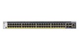 NETGEAR ProSAFE Managed Switch - GSM4352PA - Stackable platform met 48 PoE+ poorten + 2 x SFP+ en 2 x 10GBASE-T poorten (550W PSU)