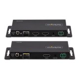 StarTech.com 4K HDMI over Fiber Extender Kit, 4K 60Hz tot 1km (Single Mode) of 300m (Multimode) LC Fiber Optic, HDR, HDCP, 3.5mm Audio/RS232/IR Extender, Transmitter & Receiver Kit, HDMI Rx/Tx