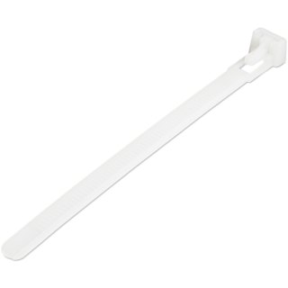 StarTech.com 12 cm Witte Herbruikbare Kabelbinders 7 mm Breed, 30 mm Bundeldiameter, 22 kg Treksterkte Hersluitbare Nylon Snelbinders voor Binnen/Buiten, 94V-2/UL Listed, 100 stuks