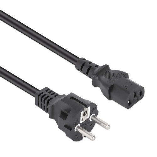 Manhattan Voedingskabel, Europese Schuko-stekker (CEE 7/4) naar C13-connector, 5 m, 10 A, zwart, netkabel, levenslange garantie