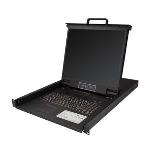StarTech.com 8 port KVM Rack Console met 1,8m Lange Kabels, Geïntegreerde KVM Switch met 19" LCD Scherm, Universele 1U LCD KVM Console, OSD KVM, Duurzaam 50000 MTBF, USB + VGA Support, QWERTY Keyboard