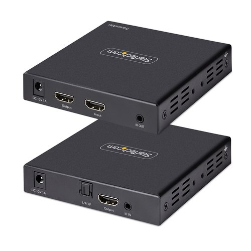 StarTech.com 4K HDMI Extender Over CAT5/CAT6 Kabel, 4K 60Hz HDR Video Extender Tot 70m, HDMI Verlenger Over UTP/Ethernet Kabel, S/PDIF Audio Out, HDMI Transmitter/Receiver Kit