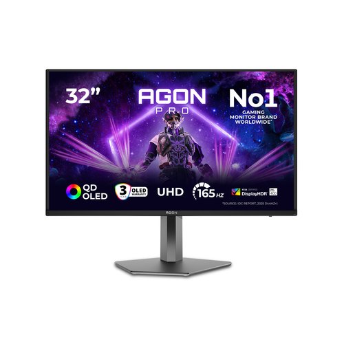 AOC AGON PRO AG326UD computer monitor 80 cm (31.5") 3840 x 2160 Pixels 4K Ultra HD QD-OLED Zwart