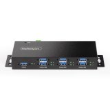 StarTech.com 7-Port Managed USB Hub met 4x USB-A, Heavy Duty met Industriële Stalen Behuizing, ESD & Overspanningsbeveiliging, Wand/Bureau/Din-Rail Montage, USB 3.0/3.1/3.2 Gen 1 5Gbps