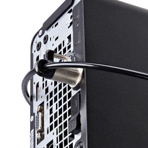 StarTech.com Kabelslot Kit voor Laptop/Desktop & Randapparatuur, Anti-diefstal Beveiligingsslot, K-Slot, 3m Stalen Kabel, 3 Apparaten, Herinstelbare 4-cijfer combinatieslot