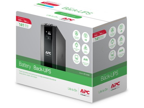 APC Back-UPS PRO BR1300MI - Noodstroomvoeding, 8x C13 uitgang, USB, 1300VA
